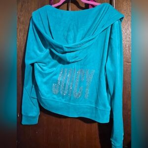Juicy Couture Teal Hoodie with Sparkling Logo Xxl